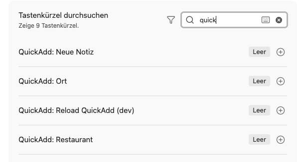 Tastenkürzel erstellen