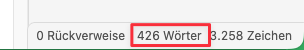 Anzahl Wörter Statusbar