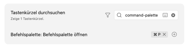 Befehlspalette - Befehle