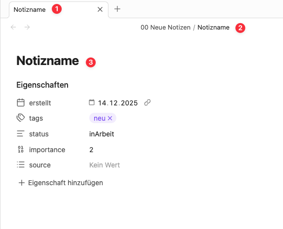 Zeige Notiztitel Zeige Notiztitel