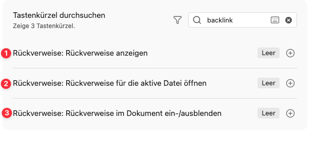Rückverweise Befehle