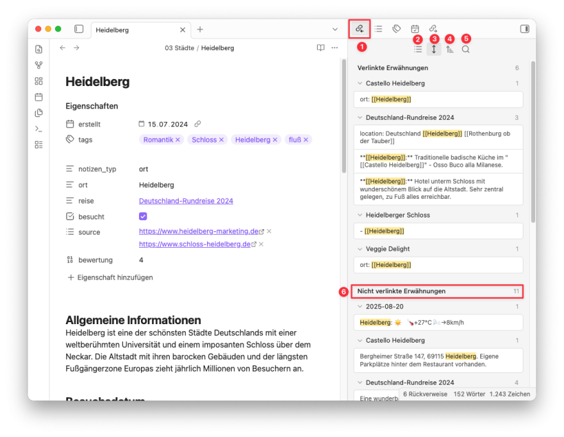 Rückverweise Beispiel