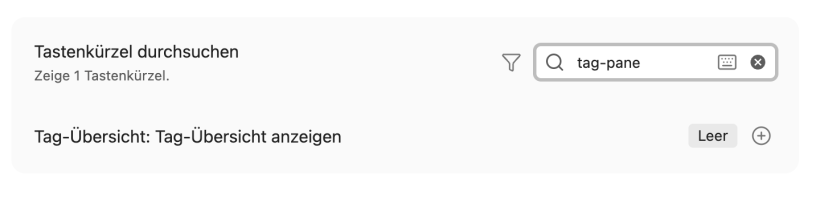 Tag Übersicht Befehle
