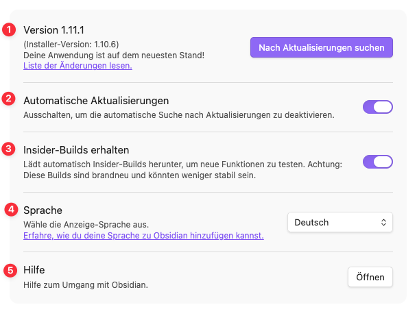 Allgemeine Einstellungen