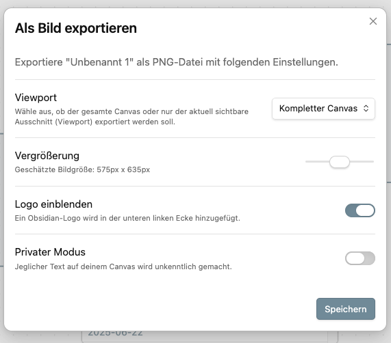 Canvas Export Dialog