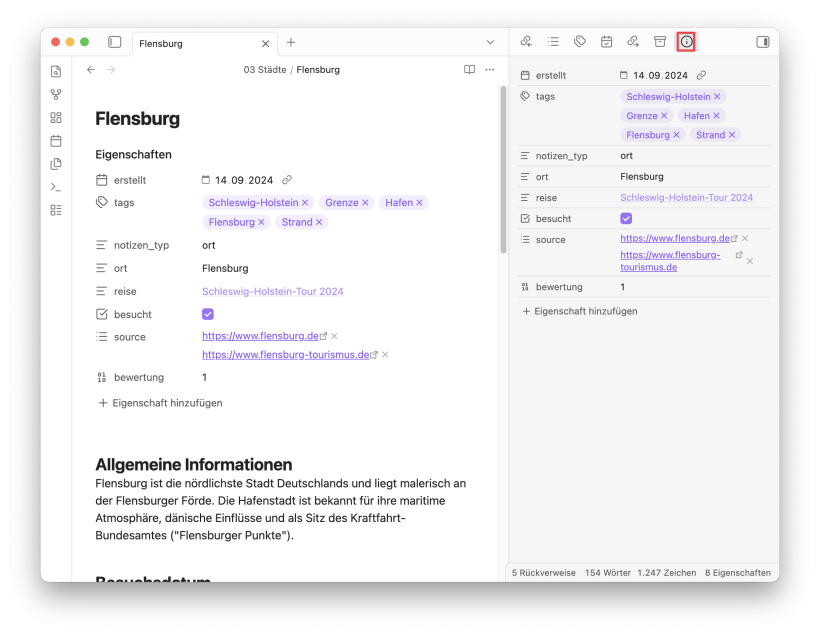 Eigenschaften Beispiel Ansicht