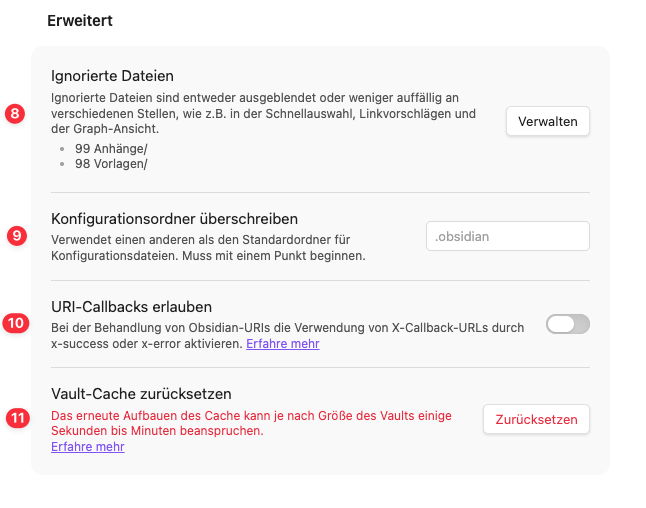 Weitere Links Einstellungen Weitere Links Einstellungen