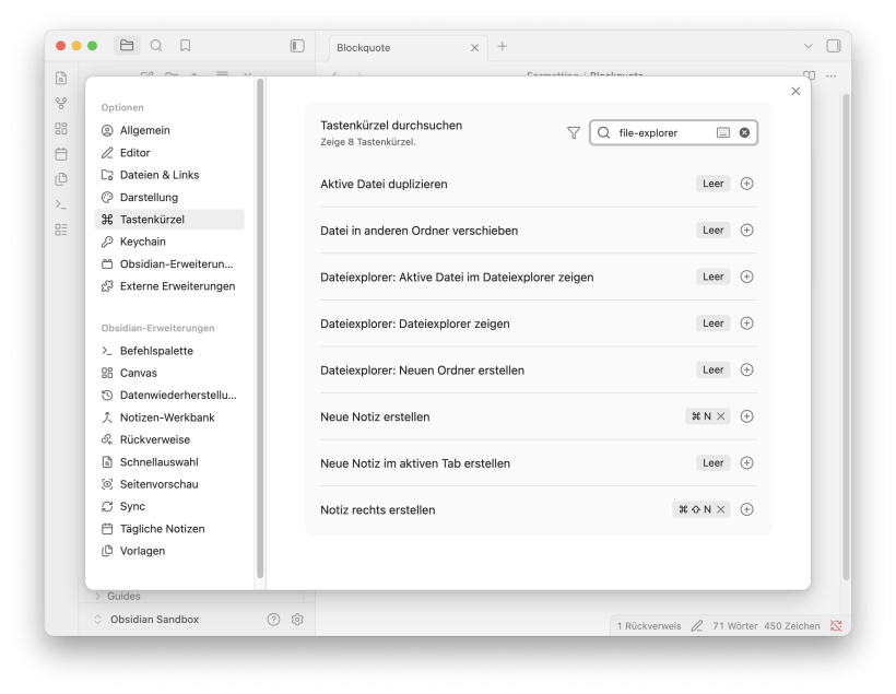 Dateiexplorer Befehle