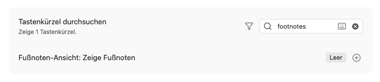 Fußnoten Befehle