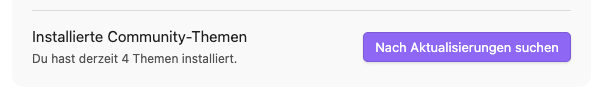 Aktualisierung installierter Community Themes