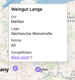 Maps mit link zu Google Maps in Info-Kachel