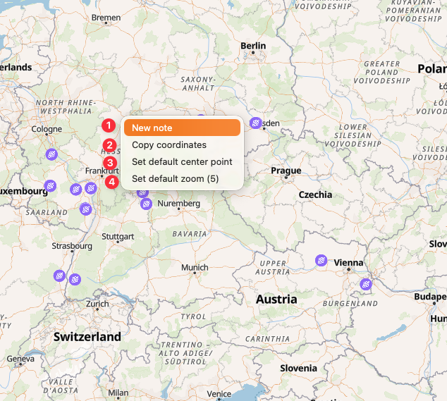 Maps - Kontextmenü