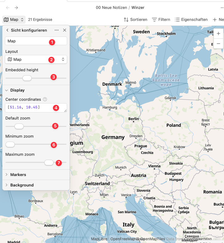 Maps Sicht Einstellung