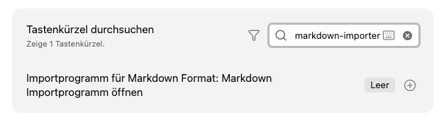 Importprogramm für Markdown Einstellungen