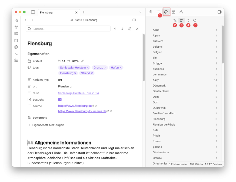 Tag Übersicht Beispiel
