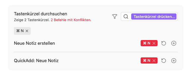 Konflikte auflisten